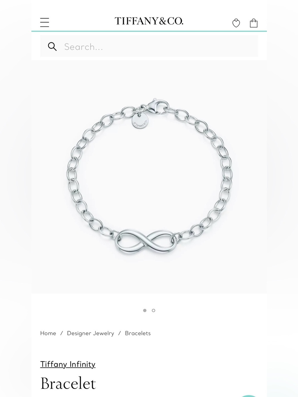Authentic Tiffany & Co. Sterling Silver Infinity Bracelet - Picture 5 of 10